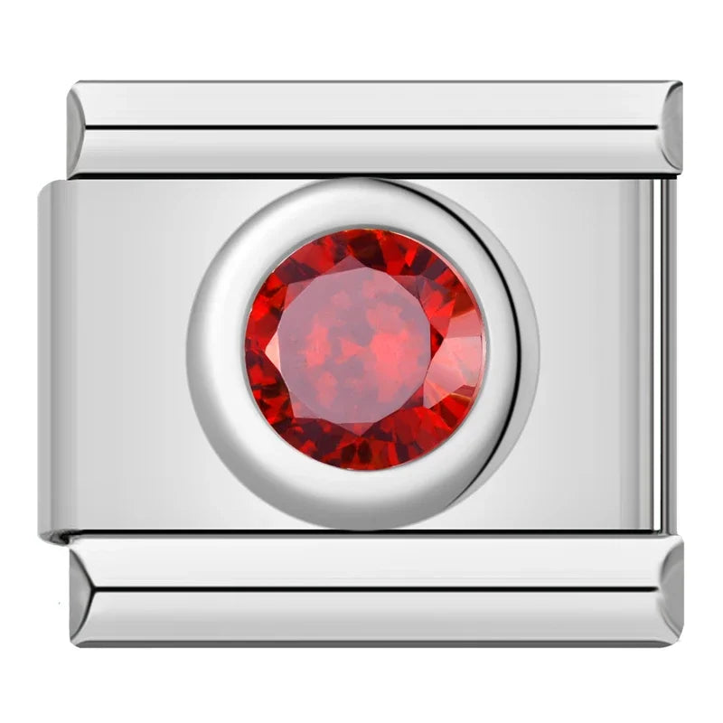 Hapiship 2024 mujeres esmalte rojo flor corazón Kiss Me encantos enlaces italianos ajuste 9mm pulsera de acero inoxidable hacer joyería ZH003