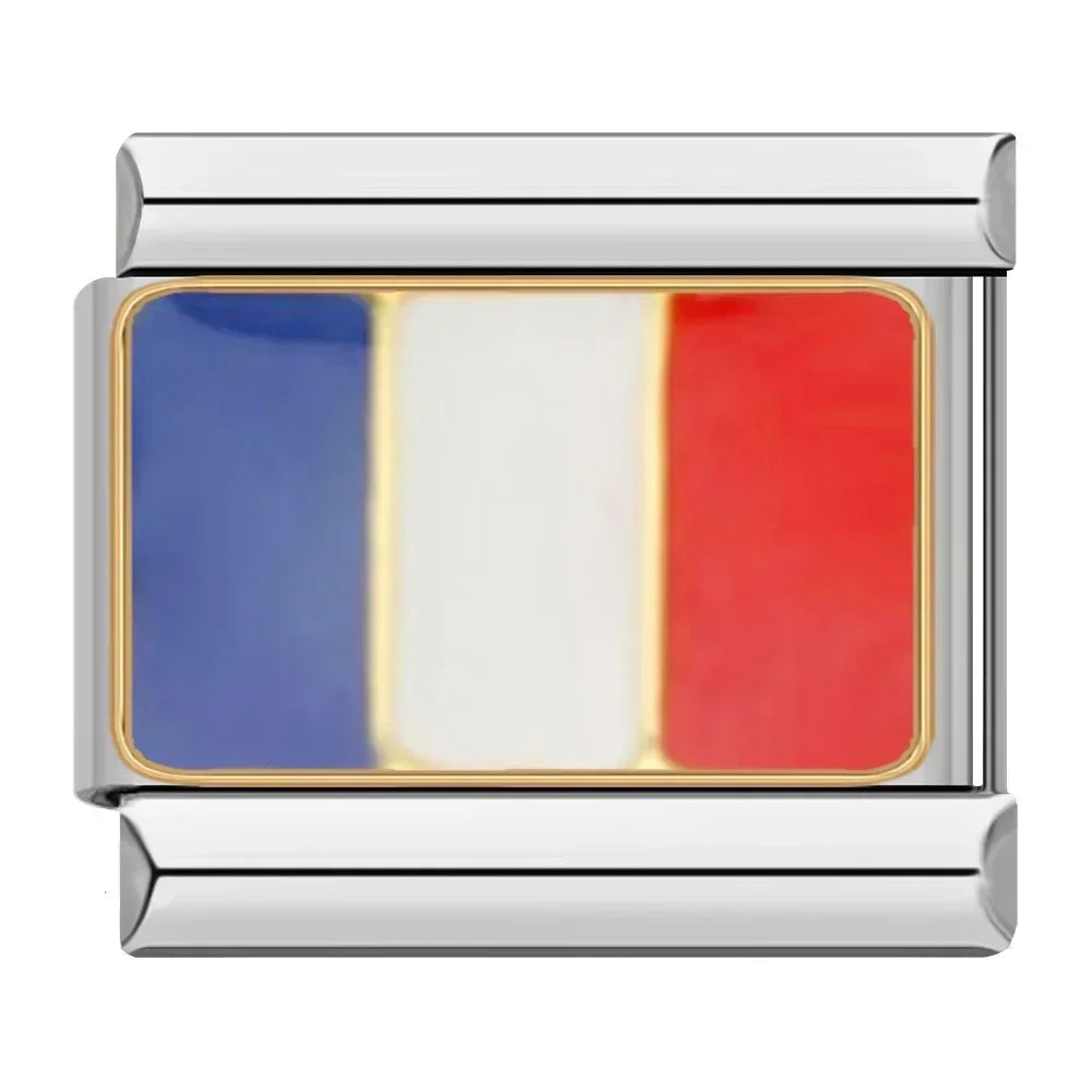 Hapiship-abalorio italiano con bandera nacional del mundo, Margarita Original, compatible con pulsera de 9mm, fabricación de joyas de acero inoxidable DJ046