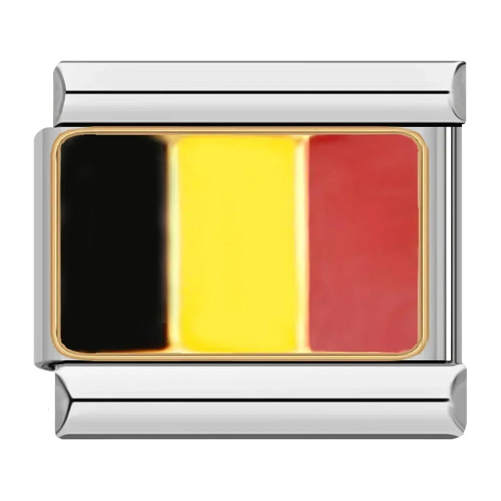 Hapiship-abalorio italiano con bandera nacional del mundo, Margarita Original, compatible con pulsera de 9mm, fabricación de joyas de acero inoxidable DJ046