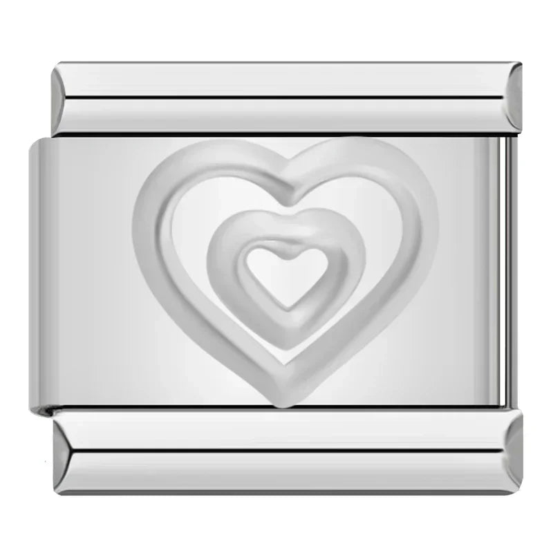 Hapiship 2024 nueva moda 26 letras en inglés eslabones de encanto italiano aptos para pulsera de acero inoxidable de 9mm hacer joyería de mujer DJ110