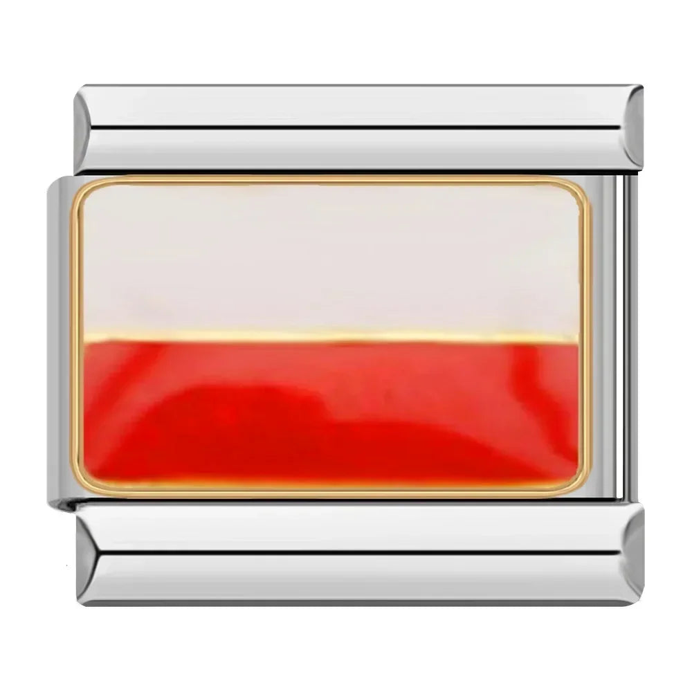 Hapiship-abalorio italiano con bandera nacional del mundo, Margarita Original, compatible con pulsera de 9mm, fabricación de joyas de acero inoxidable DJ046