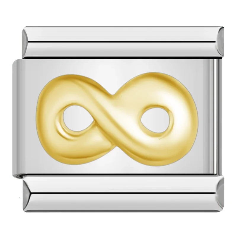 Hapiship 2024 New Elephant Sun Cross Bee Angel Camera Italian Charm Links Fit 9mm Bracelet Stainless Steel Making Jewelry DJ1188