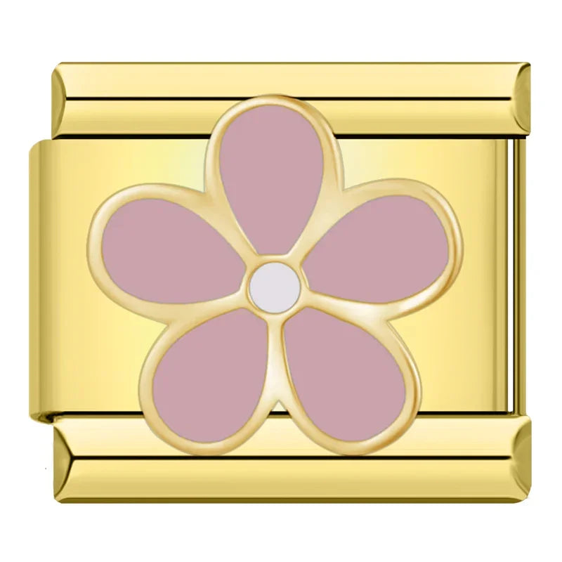Hapiship moda flor cereza corazón Kiss Me pimienta dorado italiano encanto enlaces ajuste 9mm pulsera Envío Directo joyería DJ1373-B