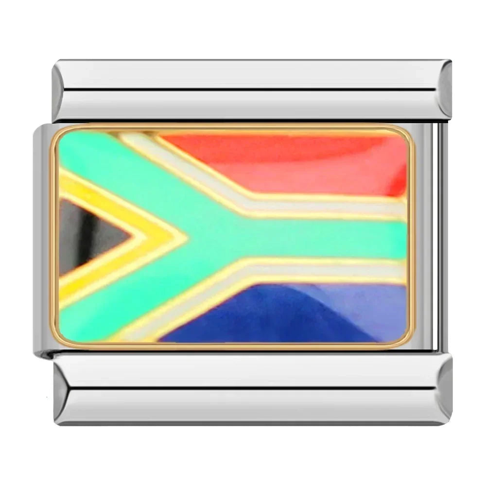 Hapiship-abalorio italiano con bandera nacional del mundo, Margarita Original, compatible con pulsera de 9mm, fabricación de joyas de acero inoxidable DJ046